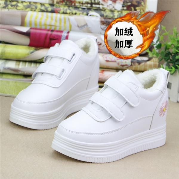 Koreaanse schoenen casual dames sneakers dames klompen platform verhoogde flats ronde neus winter creepers kruis klein: 1 / 35