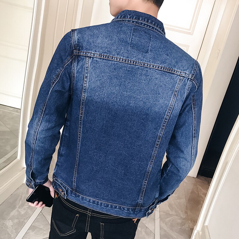 winter men's plus velvet denim jacket thickened warm denim jacket men's plus velvet jacket