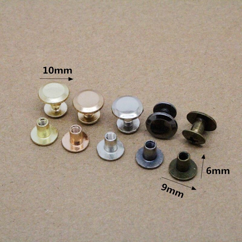 Perno de remache con tornillo en forma de I de lado plano para correa de libro, bolso de cuero para manualidades, sombrero, zapato, ropa, vaqueros, accesorios para Collar de Mascota