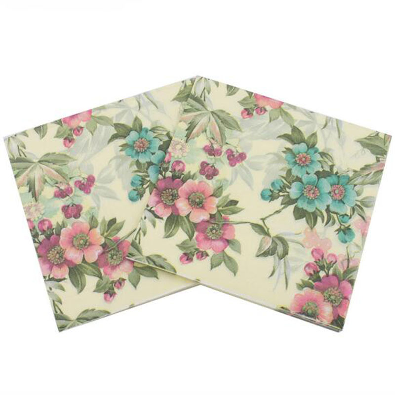 20 stk vintage blomst bordpapir servietter decoupage tissue håndklæde fødselsdag bryllupsfest smuk indretning køkkenpapir: C