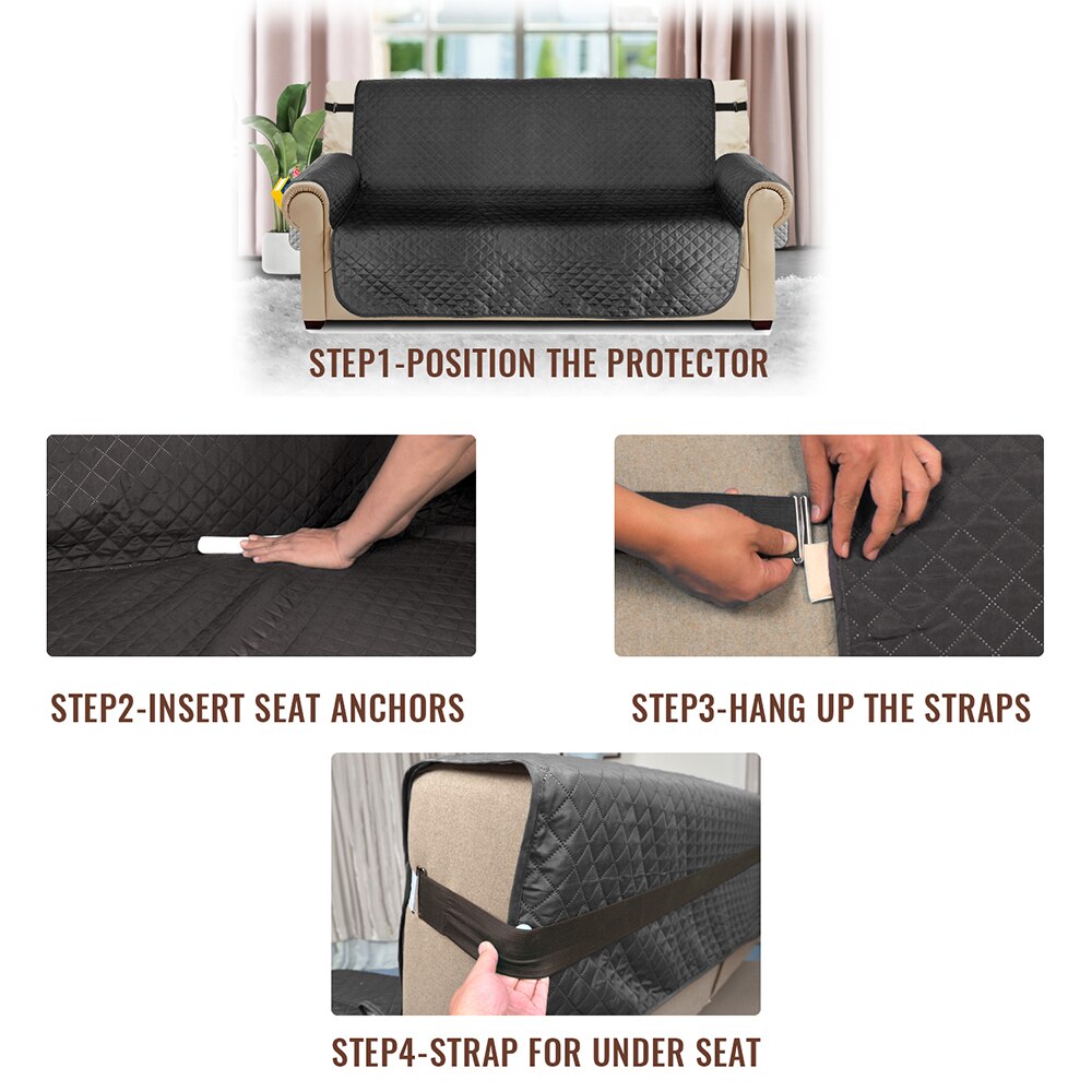 Bankhoes voor huisdieren, honden en kinderen, hoekbankhoes voor de woonkamer, waterdichte gewatteerde relaxfauteuilhoezen