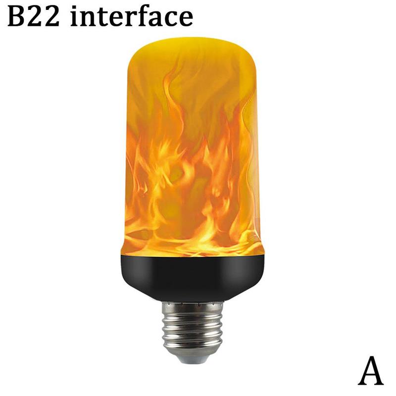 E27 B22 LED Lawn Lamps Outdoor Wall Garden Dynamic Flame Decorative Bulbs Simulation Lights Torch Fire T4X4: A