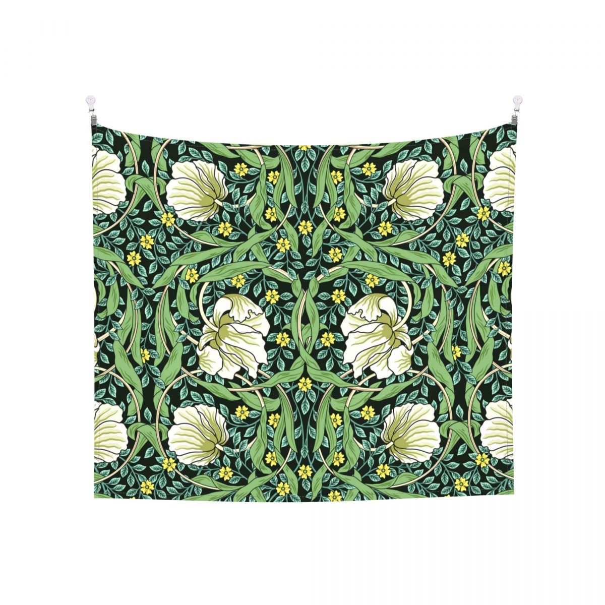 William Morris Tapestry Wall Hanging Hippie Polyester Tapestries Green Fantasy Blanket Dorm Decor Tapiz: 95x73cm 37.4x28.7in