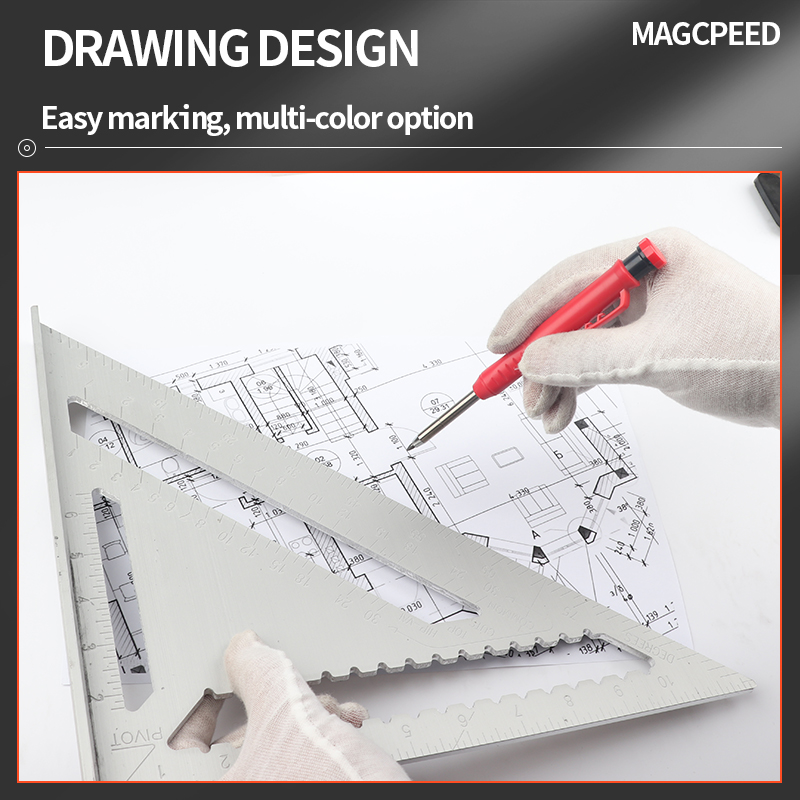 2.8mm Marking Mechanical Pencil Solid Carpenter Scriber Carpenter Scriber with Sharpener for Woodworking Drawing Stationery