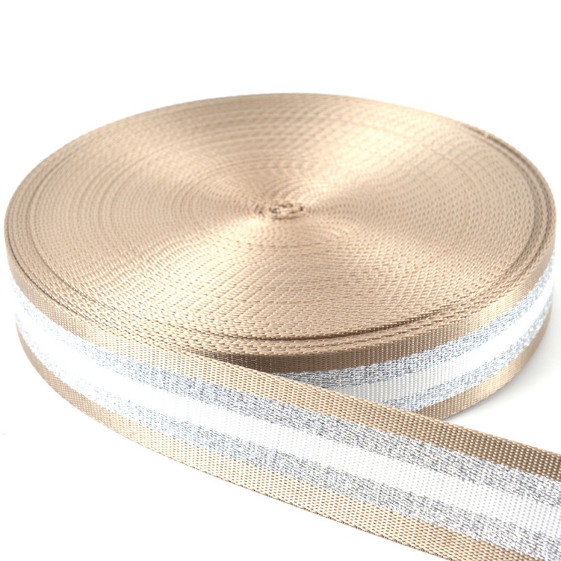 1.5inch Wide 3 meters Metallic Golden/Silver Strip Webbing Strap For Bag Strap DIY Crafting Projects: Rose Gold