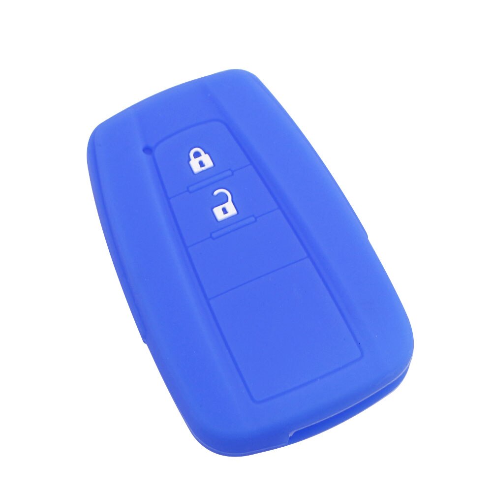 Carmilla Silicone Car Key Fob Cover Case for Toyota CHR C-HR Camry Prius Prado - 2 3 Buttons Remote Keyless: 2 buttons blue