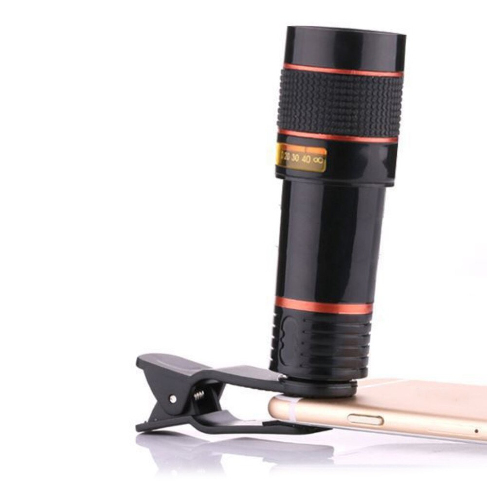 Universal Mobile Phone Telephoto Lens 12X Zoom HD Telescope Telephoto Mobile Phone Camera Lens with Clip