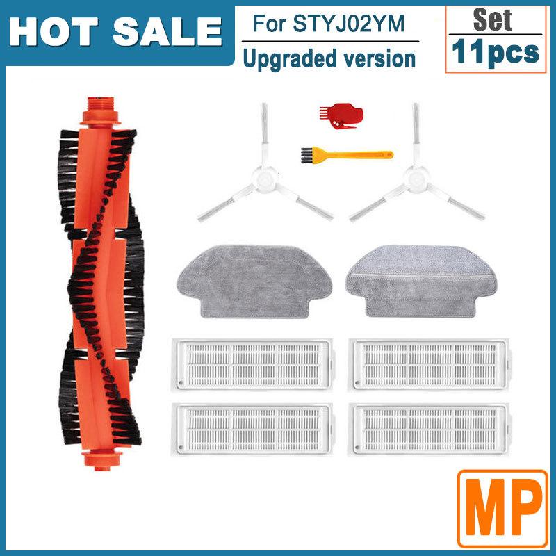 HEPA-Filter, Wischtuch, für Xiaomi 2S, 3C, Mi Roboter Vakuum Mopp P, STYJ02YM, XMSTJQR2S, Mijia Staubsauger-Ersatzzubehör, Hauptbürste, Seitenbürste, Ersatzteile für Zuhause: grün