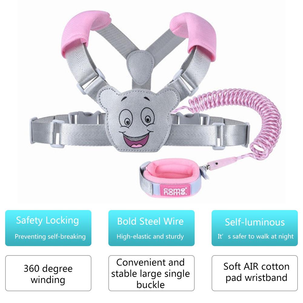 Anti Verloren Kind Veiligheid Leash 2.5M Verstelbare Trekkabel Band Armband 2 In 1 Leash Polsband Riem Voor baby