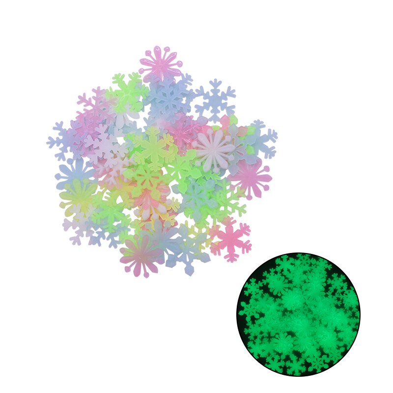 50 Stuks Lichtgevende Sneeuwvlok Glow In The Dark Muurstickers Venster Winkel Decals Kids Baby Kamers Kerst Stickers Home Decor: B06