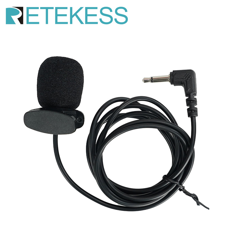 RETEKESS Draagbare Clip-on Reversmicrofoon 3,5 mm Jack Bedrade Microfoon handsfree voor Gids Systeem F4511B