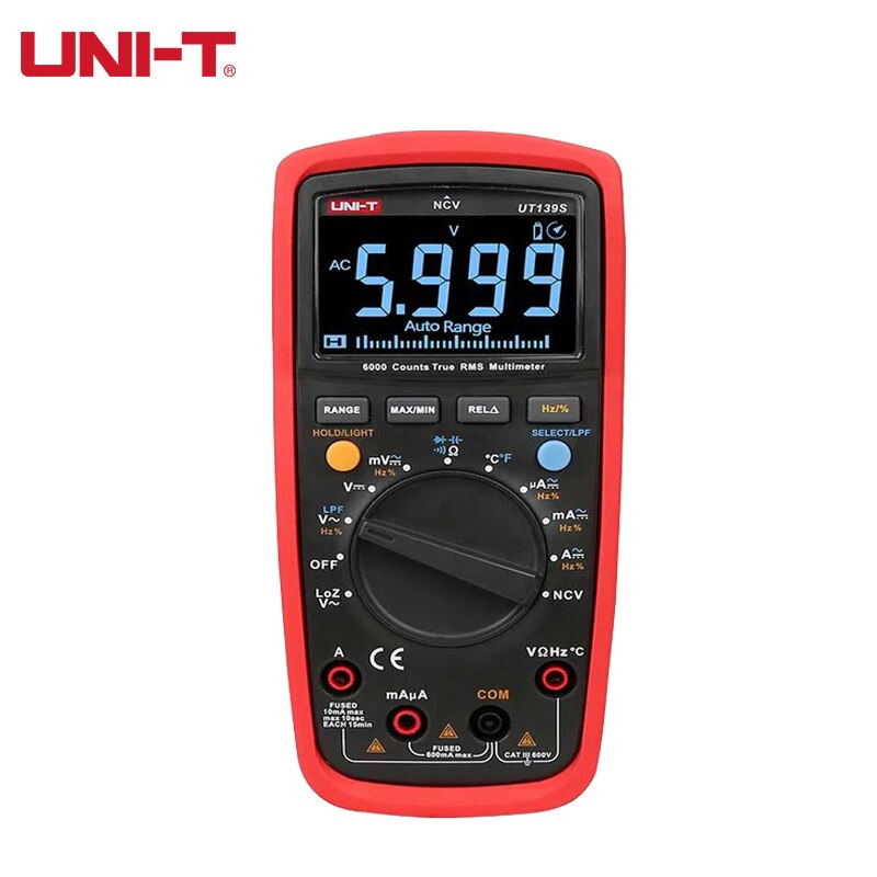 UNI-T UT139 Series Digital Multimeter Auto Range True RMS Meter Handheld Tester 6000 Count Voltmeter Temperature Test Transistor