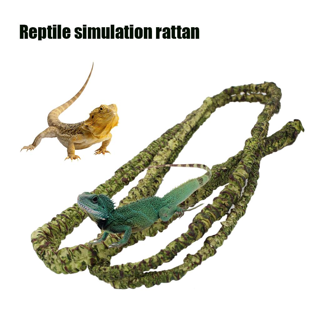 Inklapbare Reptiel Wijnstokken Habitat Decoratie Kunstmatige Gesimuleerde Rotan Hagedis Groene Planten Jungle Climber Reptiel Benodigdheden