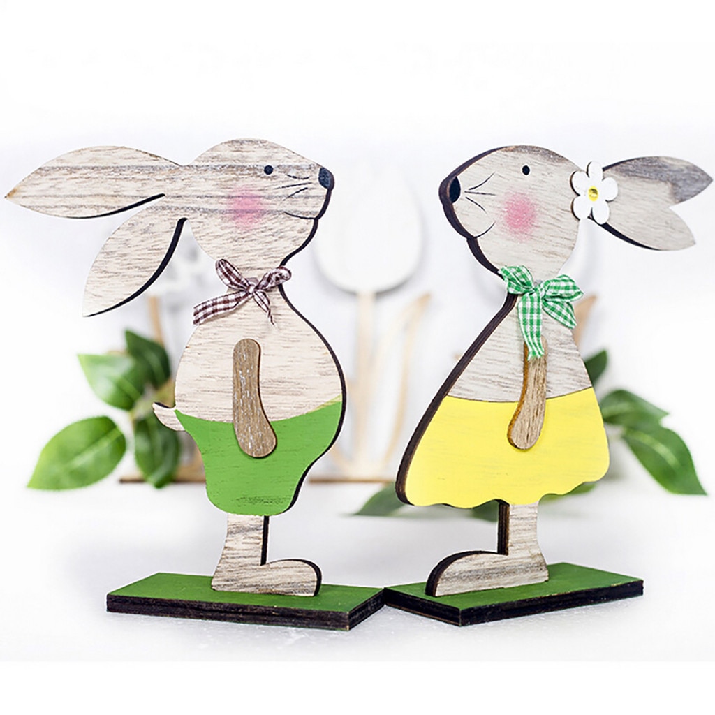 Pasen Konijn Houten Hanger Bunny Opknoping Ambachten Pasen Decoratie Thuis Diy Pasen Party Decor # J20