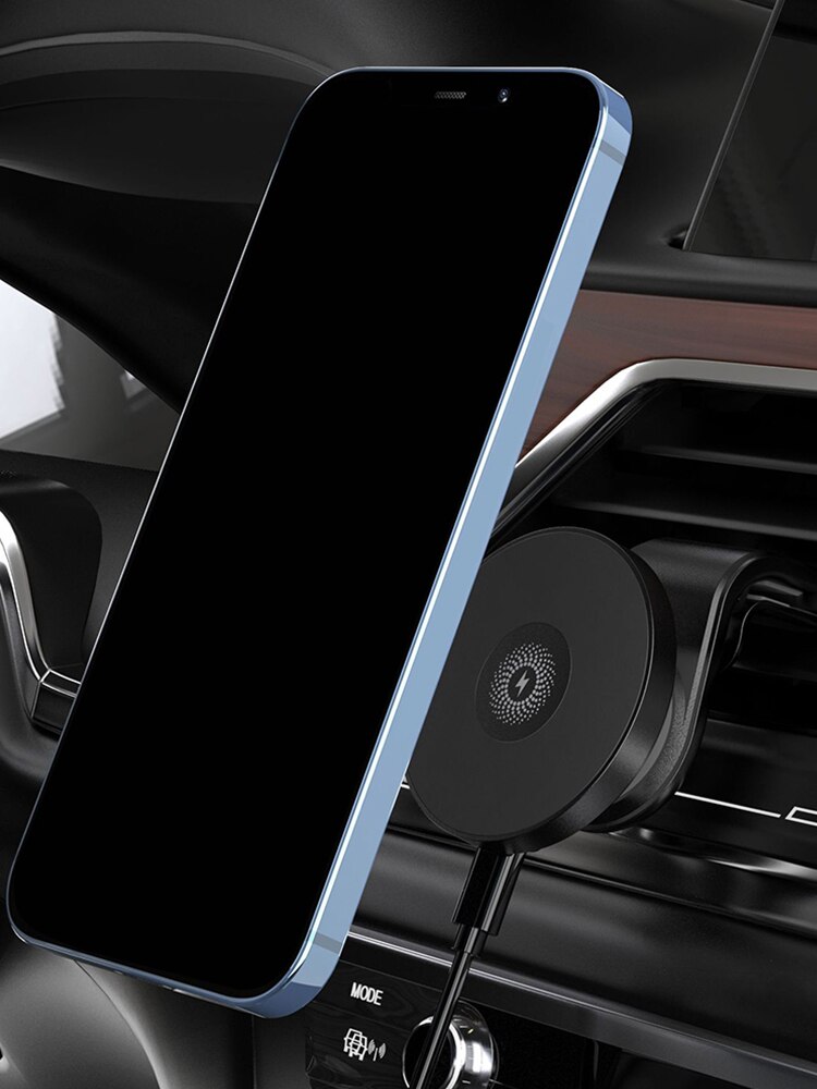 Magnetic wireless car charger phone holder portable smartphone stand car charging support accessory fit for iphone 12 13