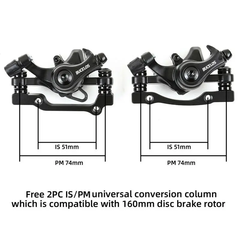 BUCKLOS vtt étrier de frein vélo mécanique jeu de freins à disque pour VTT pousse étrier Piston avec Rotor 160mm