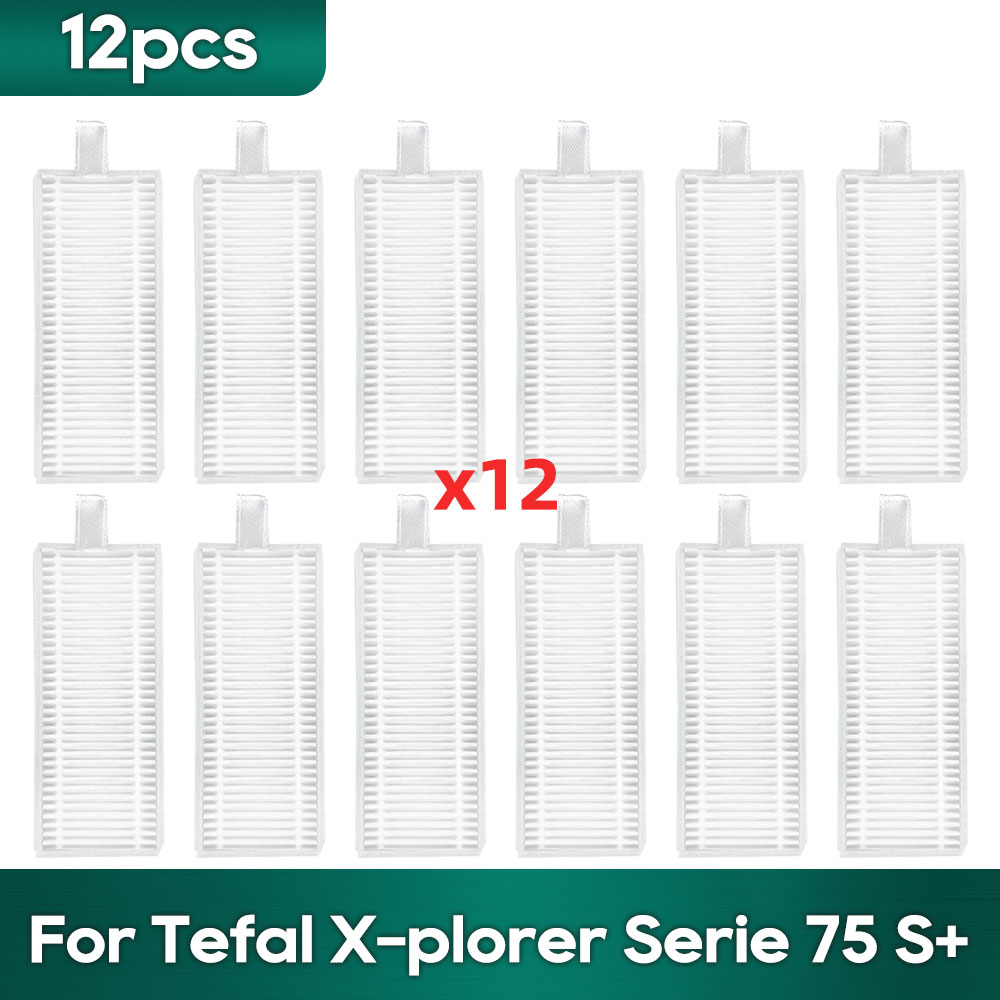 Fit For Tefal Rowenta X-plorer Serie 75S RR8577WH, 75S+ RG8597W / RR8587WH Accessories Brush Hepa Filter Mop Wipe Dust Bag: Clear