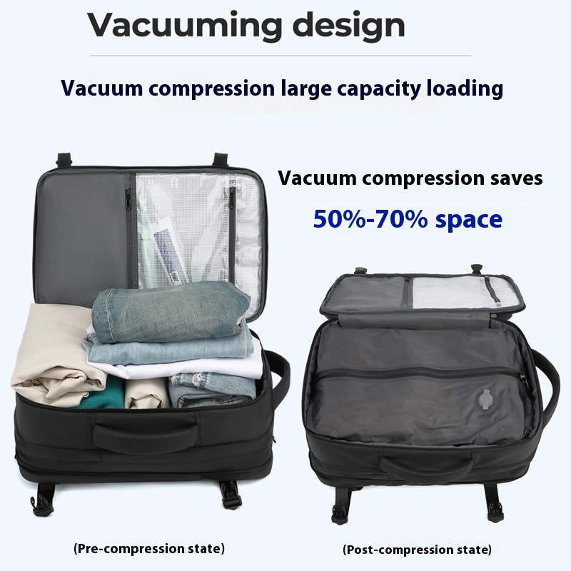 Herenrugzak multifunctionele reistas vacuümcompressie waterdichte zakenreizen computerrugzak met grote capaciteit