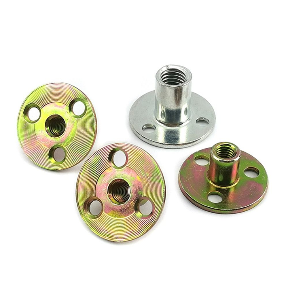 5 teile/satz nützliche Metall Drei-See-Verriegelung flansch murmeln rund flach m6 m8 m10 Konter muttern murmeln Befestigungs Element T-Stück Möbel muttern Schraube