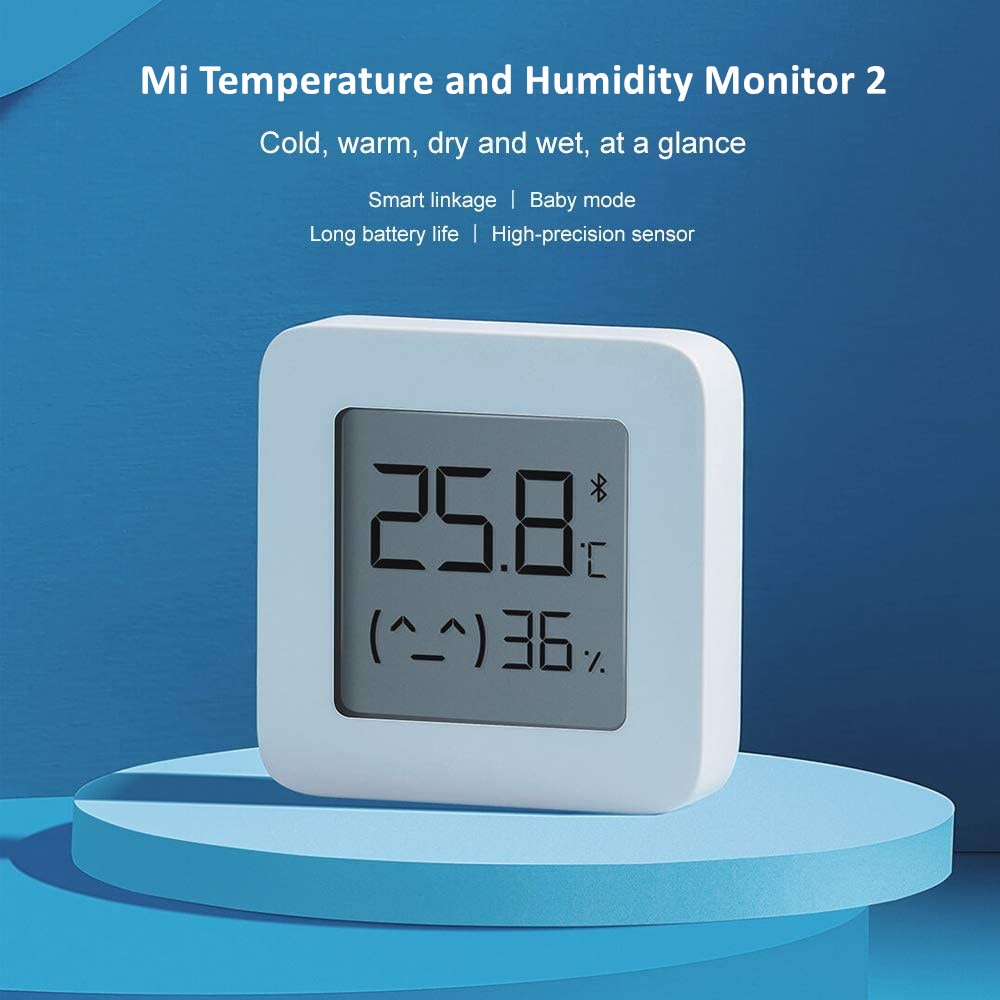 XIAOMI-termómetro Digital Mijia 2, higrómetro eléctrico inteligente inalámbrico con Bluetooth, funciona con Mi APP, Sensor de humedad, XIAOMI