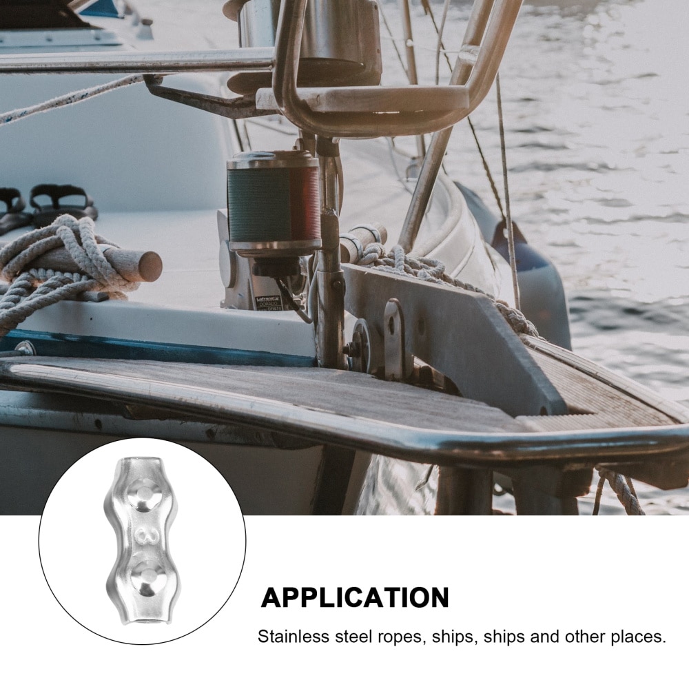 10 Pcs Rope Connector Duplex Wires Splicer Stainless Wire Rope Clip Cable Clamp