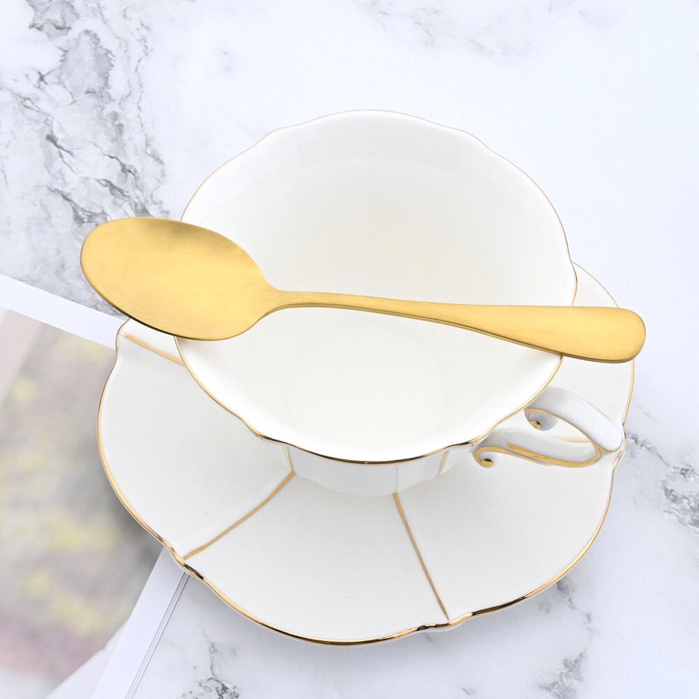 AJOYOUS Black Cutlery 4 Pcs Golden Cutlery Set 304 Stainless Steel Dinnerware Set Spoon Set Tableware Fork Knife Spoon