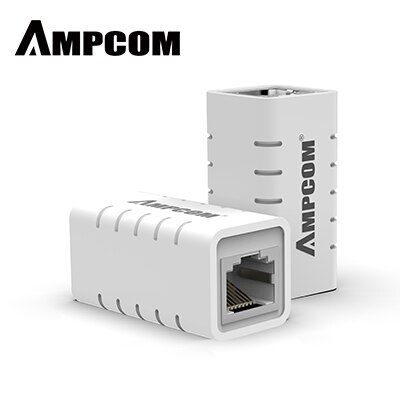 AMPCOM 1pz RJ45 Ethernet adattatore 8P8C Femmina estensore LAN connettore inline gatto7/gatto6/gatto5e Cavo Ethernet- protezione contro i fulmini: CAT6   bianca