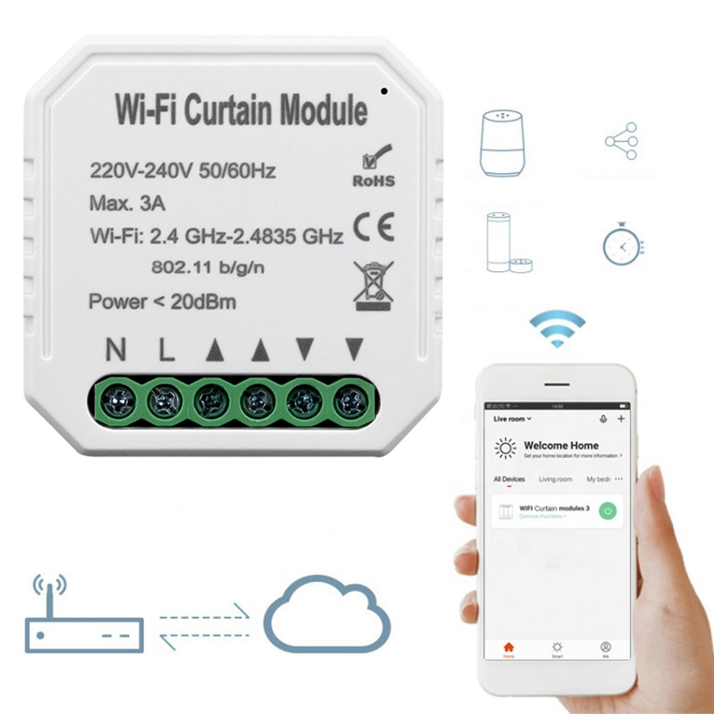 Tuya Wifi Smart Gordijn Switch Module Intelligente Thuis Diy Tool App Controle Gordijn Module Compatibel Met Alexa Google Thuis