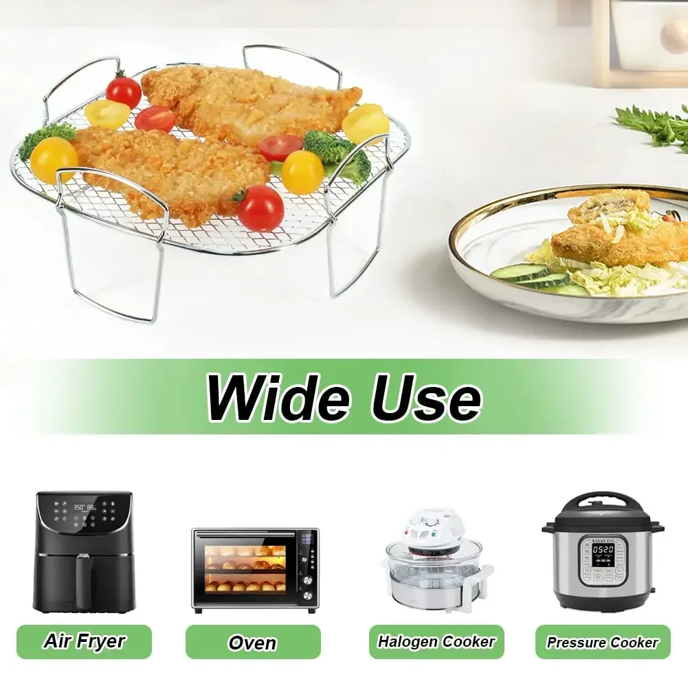 Multi-layer Detachable Grill Rack Thickened Air Fryer Baking Rack Metal Square/Round/Rectangle Oven Grill Racks Kitchen Tools