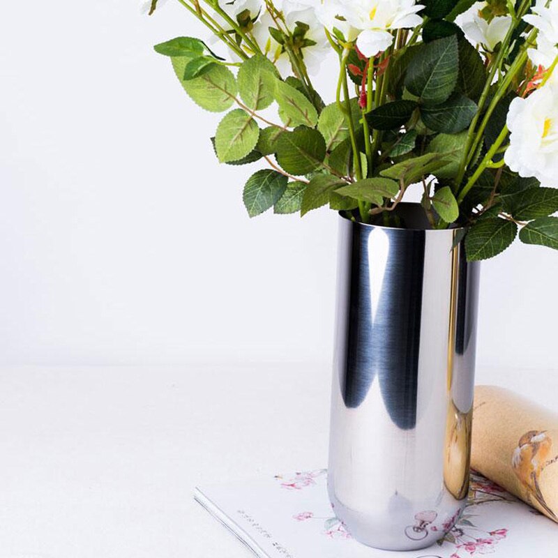 Blumen Vasen Tafelaufsatz Vase Metall Silber Tabletop Blume Halfter Edelstahl für Heimat Dekoration Beste G019