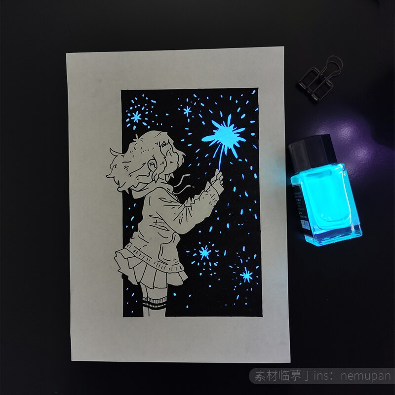 Stylo à encre Fluorescent Invisible avec lampe UV, accessoire de papeterie créative pour l'école