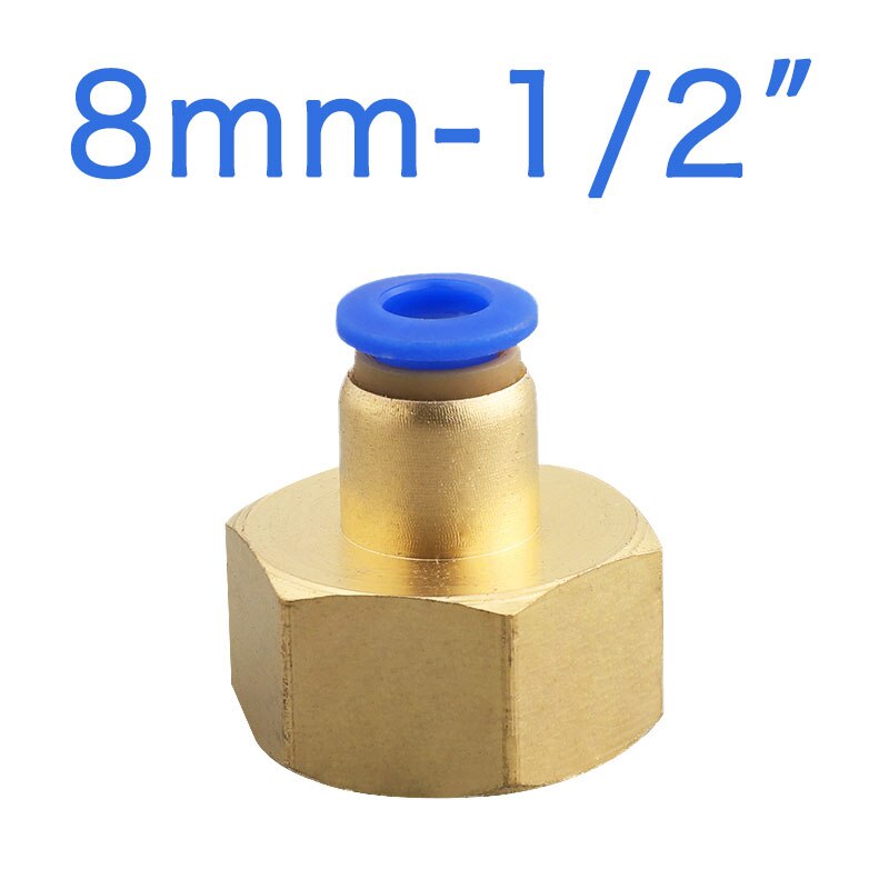 Slang 4mm 6mm 8mm 10mm 12mm pneumatiska kopplingar 1/8 '' 1/4 '' 3/8 '' 1/2 '' invändig tryckgänga för anslutning av luftrör: Pcf 8-04
