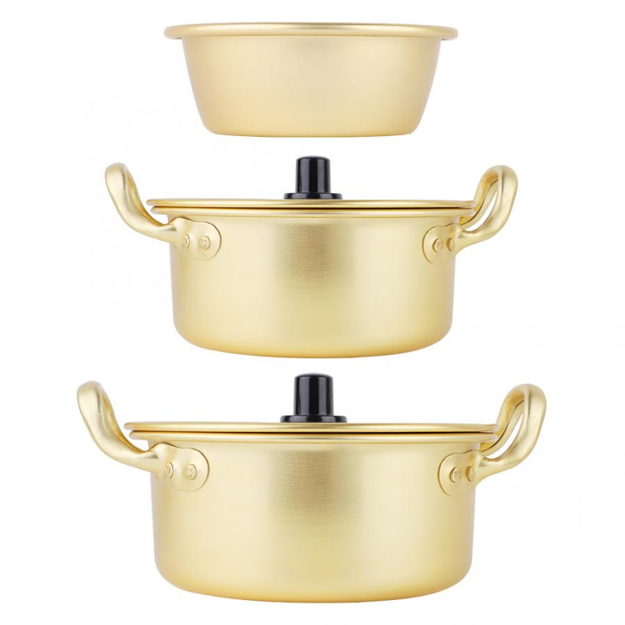 Cooking Pot Korean Ramen Noodle Pot Korean Yellow Aluminum Stockpot Instant Noodles Pot cooking pots