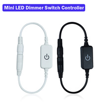 Mini led dimmer bryter kontroller touch  dc 12-24v for 5050 3528 ensfarget led stripe lys justere lysstyrken svart hvit