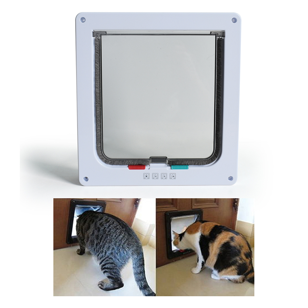 Abs Plastic S/M/L/Xl Dier Kleine Kat Hond Poort Deur 4 Way Locking Kat beveiliging Flap Deur Intellgent Controle Kat Huisdier Deur