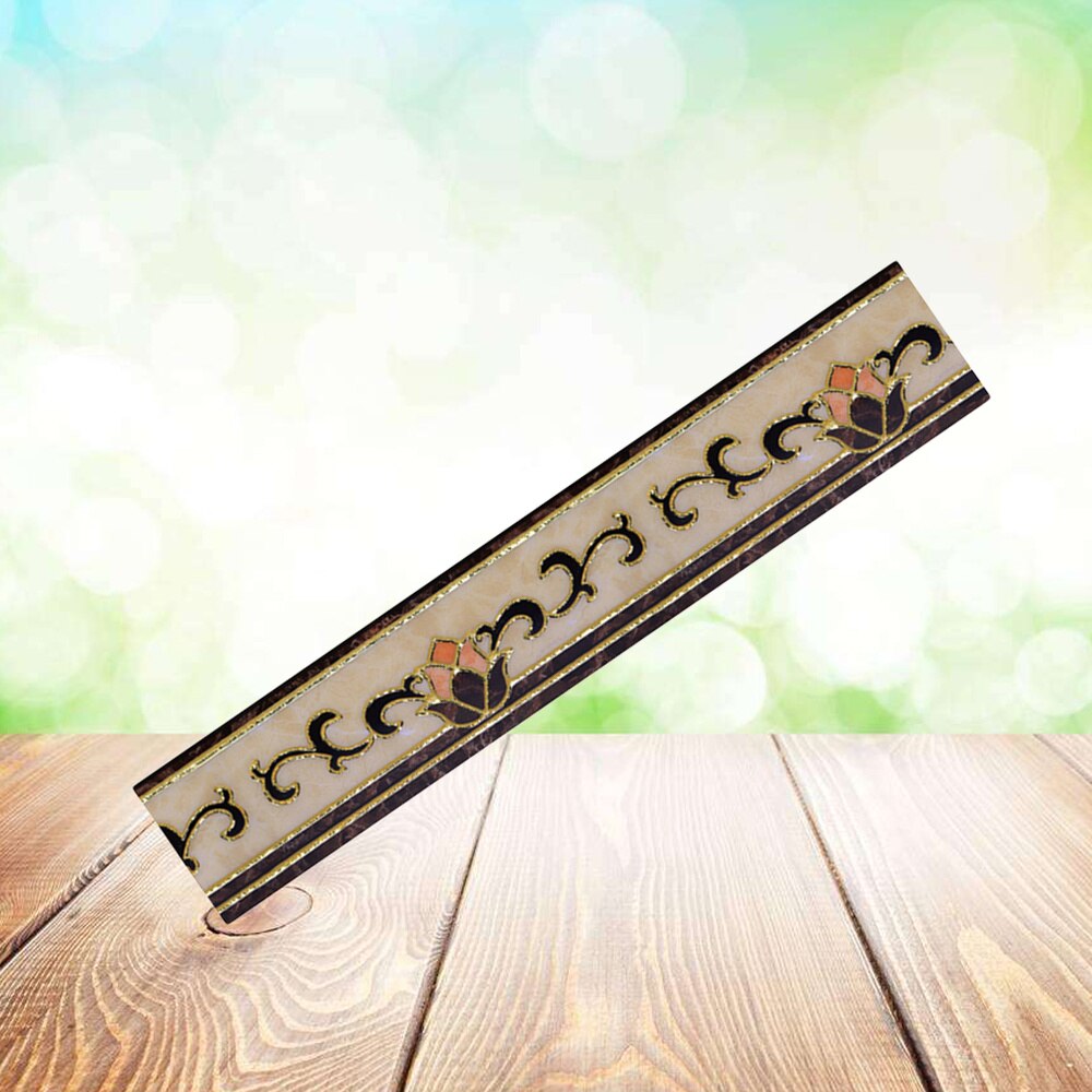 1 Pc Wallpaper Border Sticker PVC Gold-plated Self Adhesive Floral Stickers Simulation Tiles Waist Line Wall Sticker: Default Title