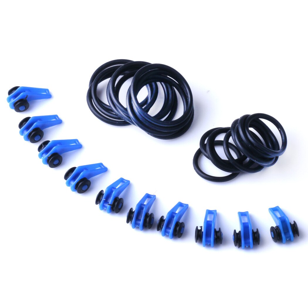 Plastic Fishing Hook Keeper Fishing Lures Bait Safety Holder for Fishing Rod Pole Fishing Tackle Tools Fishing Accessories: 10SET - A - Blue