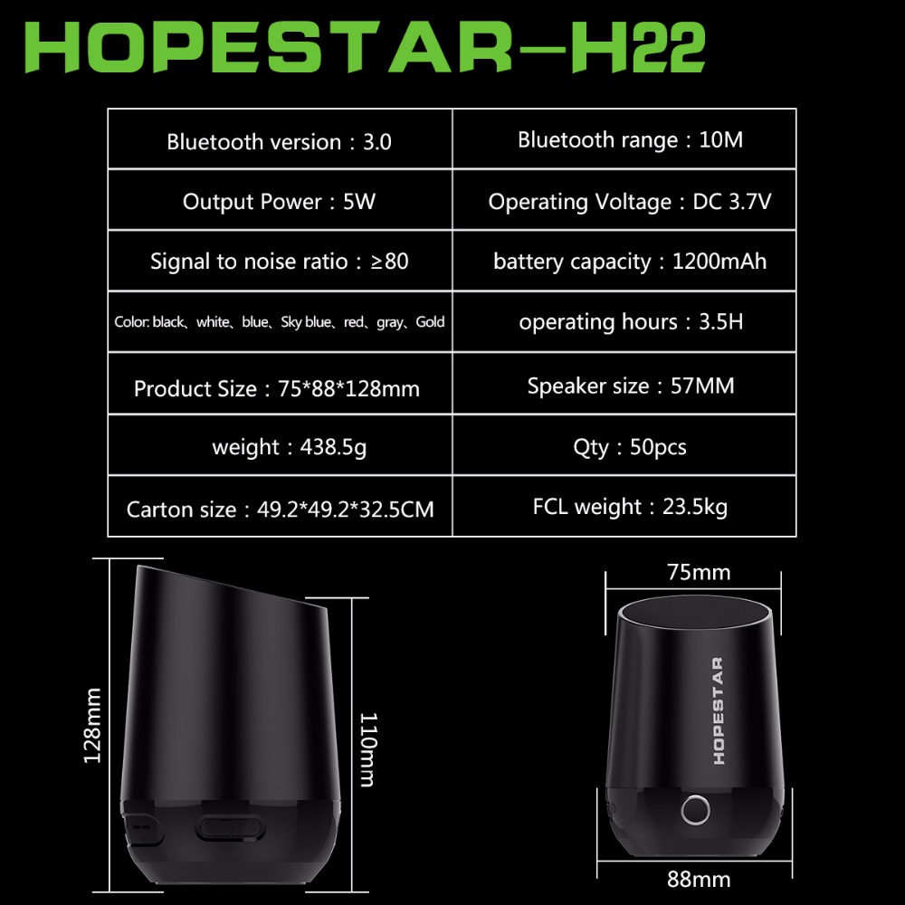 HOPESTAR H22 doek netwerk Draadloze bluetooth speaker outdoor draagbare mini speaker draadloze bluetooth audio Ondersteuning TF/USB