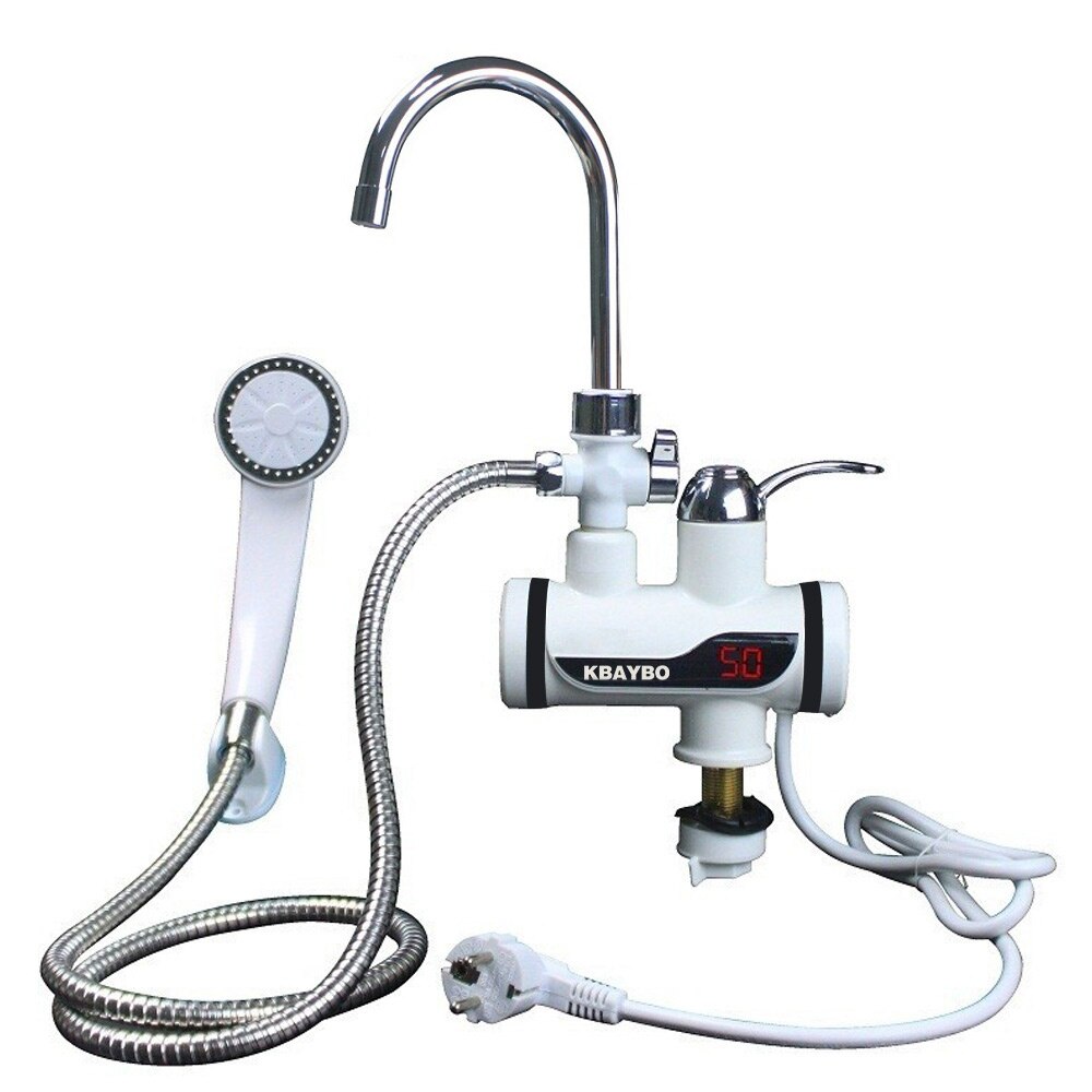 KBAYBO-calentador de agua eléctrico instantáneo para baño y cocina, grifo calentador de agua de 3000W, con pantalla LCD de temperatura, sin depósito