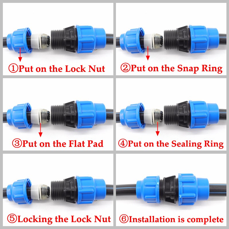 1pc 20-63mm PE Reducing Quick Connector Garden Watering Irrigation System Agricultural Plastic Water Pipe Direct Joint Fittings