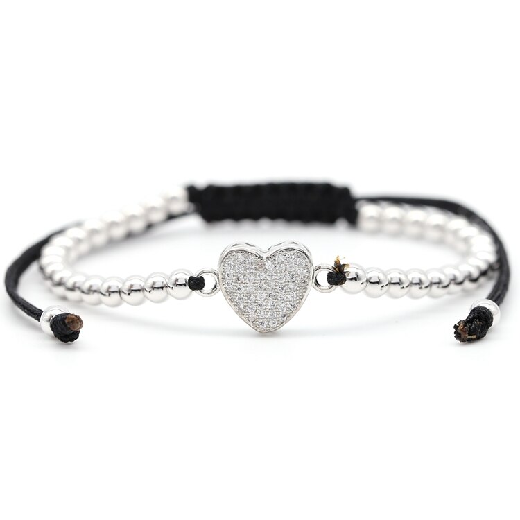 Trendy Heart Bracelet for Men Adjustable Braided Macrame Beaded Bracelet For Women Bracelet Jewelry: 1