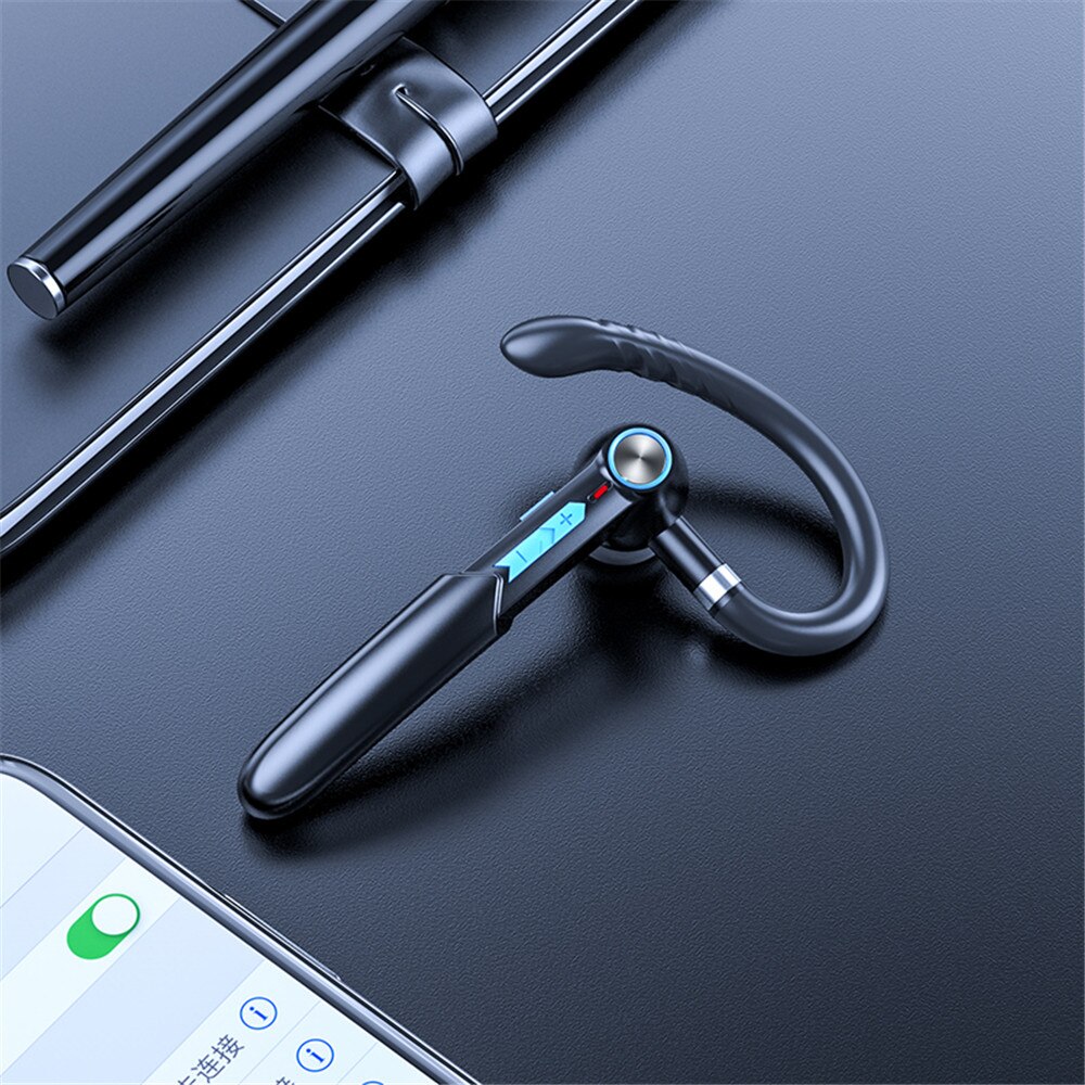 Single Earphones Bluetooth Headphones For iPhone Samsung Handsfree Wireless Headset Business Headset Drive Call Sports Earphone: Blue