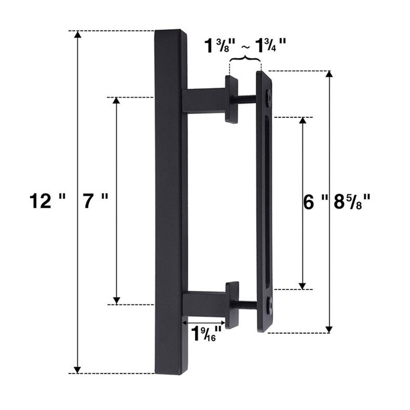 Pull Flush Verzonken Hout Deurklink Interieur Deur Schuifdeuren Schuur Deur Handvat Voor Kabinet Kast 35-45Mm Meubels hardware Set: Square handle
