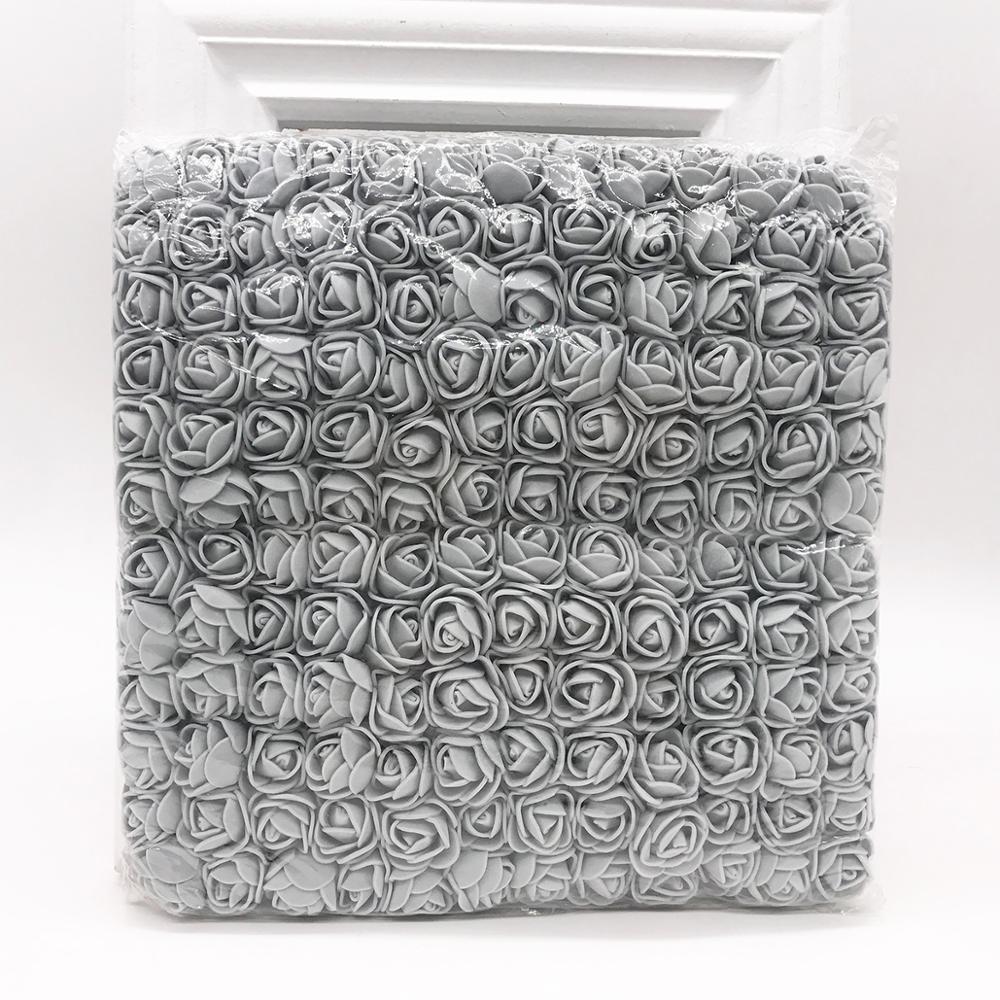 144 stykker billige kunstige blomster mini skum bamse med roser buket vase til boligindretning bryllup dekorativ blomsterkrans