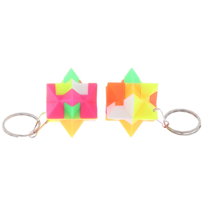 freundlicher Jungen Mini Keychain Magie Würfel Trihedron Zylinder Geschwindigkeit Würfel Puzzle Neo Cubo Magico Lernen Pädagogisches Spielzeug