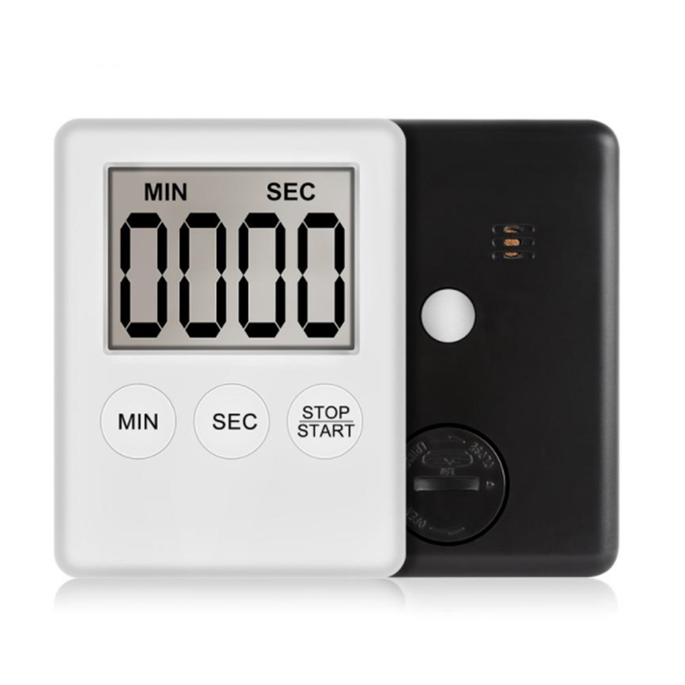 ​Ultra-thin Digital Kitchen Timer With Magnetic Rear LCD Display Can Display Minute Countdown Reminder Accessories: WHITE