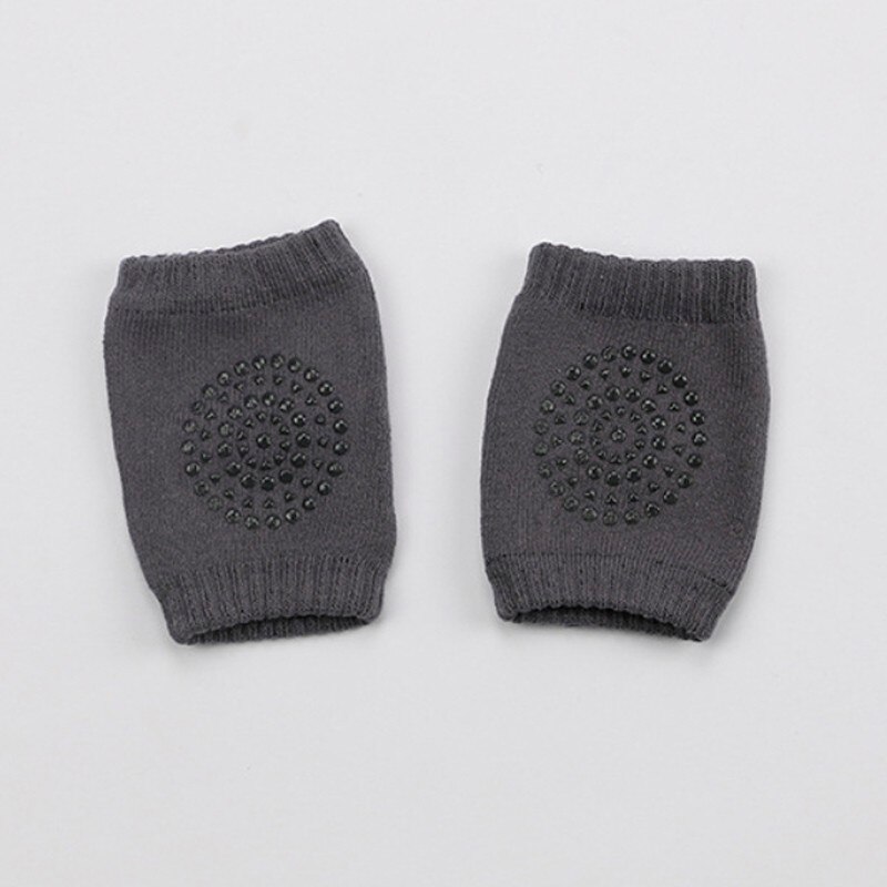 Katoenen Baby Knee Pads Protector Kids Kruipen Elleboog Kussen Anti Slip Crawl Kinderen Korte Kneepad Zuigelingen Baby Knieschijf Sokken: Dark gray