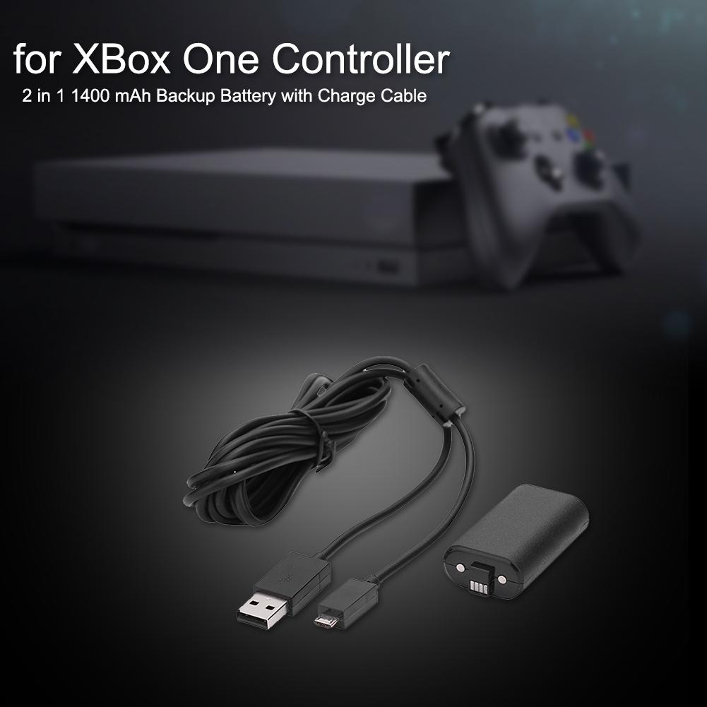 1400 Mah Batterij En Usb Kabel Voor Xbox One Wireless Gamepad Controller Opladen Kit Overbelasting Overspanningsbeveiliging