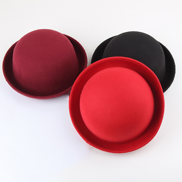Sombreros de fieltro de lana para mujer, gorro cálido Retro Vintage con estampado de animales, no deformadas, de otoño e invierno,