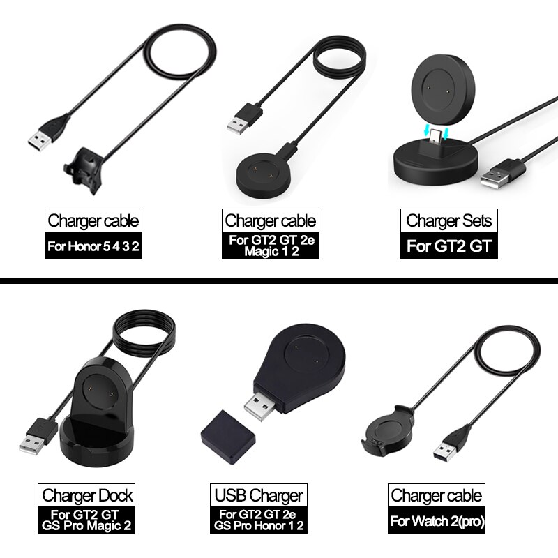 Snelle Usb Horloge Opladen Kabel Voor Huawei Horloge 2 Gt 2e GT2 Gs Pro Draagbare Draadloze Oplader Dock Voor Honor magic 1 2 Band 5 4 3